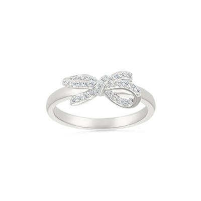 Diamond Bow Ring in Sterling Silver (1/8 ct. tw.)