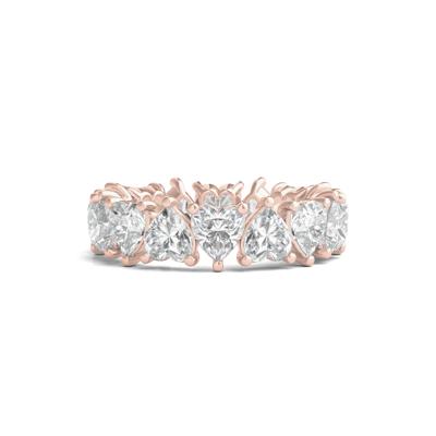 Heart-Shaped Lab Grown Diamond True Eternity Band in 14K Rose Gold (5 ct. tw.)