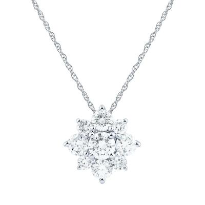 Lab Grown Diamond Flower Pendant in 14K White Gold (5/8 ct. tw.)