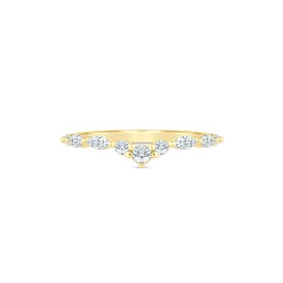 Lab Grown Diamond Round and Marquise Contour Band in 14K Yellow Gold (3/8 ct. tw.)