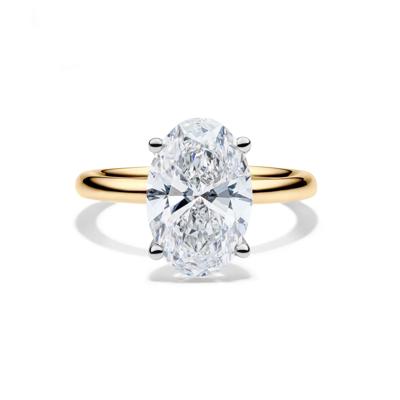 Lab Grown Diamond Oval Solitaire Engagement Ring in 14K Yellow Gold (4 ct.)