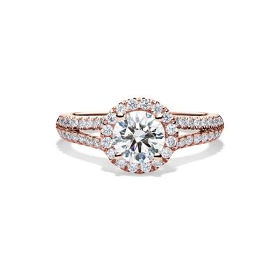 Lab Grown Diamond Halo Engagement Ring in 14K Rose Gold (1 1/2 ct. tw.)