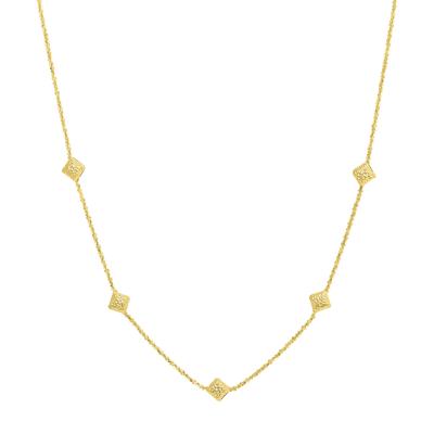 Diamond-Cut Station Necklace in 14K Yellow Gold