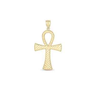 Ankh Cross Charm in 14K Yellow Gold