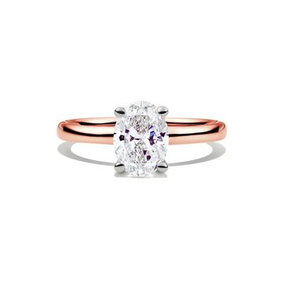 Diamond Oval Solitaire Engagement Ring in 14K Rose Gold (1 1/2 ct.)
