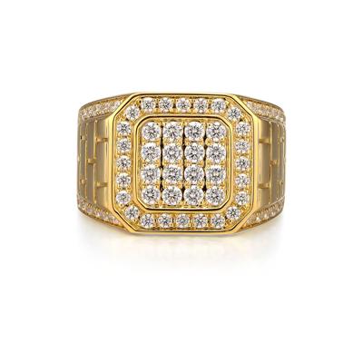 Men’s Diamond Signet Ring with Brick Pattern in 10K Yellow Gold (1 1/2 ct. tw.)