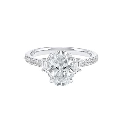 Khai Lab Grown Diamond Oval Engagement Ring in 14K White Gold (2 3/4 ct. tw.)