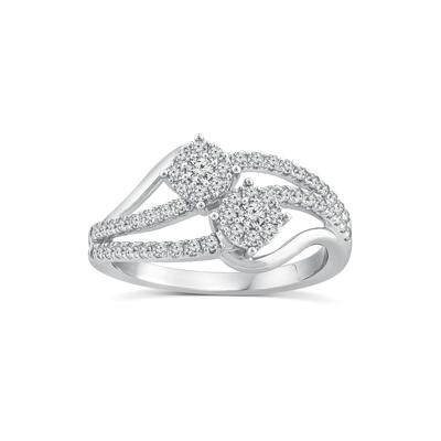 Diamond Bypass Station Ring in 10K White Gold (1/2 ct. tw.)