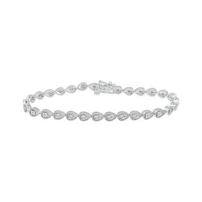 Diamond Pear-Shaped Line Bracelet in Sterling Silver (1/5 ct. tw.)