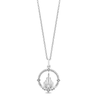 Majestic Princess Diamond Castle Necklace in Sterling Silver (1/10 ct. tw.)
