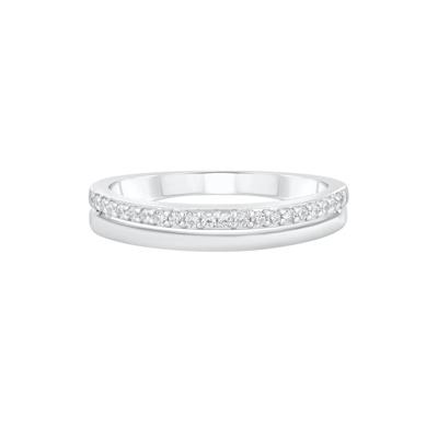 Diamond Double-Row Band in 10K White Gold (1/8 ct. tw.)