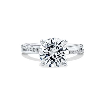 Lab Grown Diamond Round Engagement Ring in Platinum (3 1/5 ct. tw.)