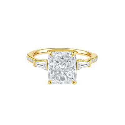 Lab Grown Diamond June Radiant-Cut Engagement Ring in 14K Yellow Gold (3 5/8 ct. tw.)