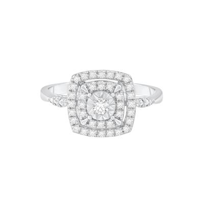 Cushion Diamond Ring in 10K White Gold (1/4 ct. tw.)