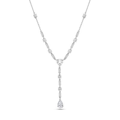 Lab Grown Diamond Mixed Cut Lariat Necklace in 14K White Gold (3 ct. tw.)