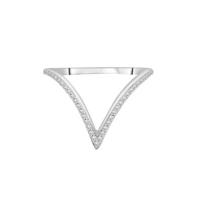 Diamond Chevron Ring in Sterling Silver