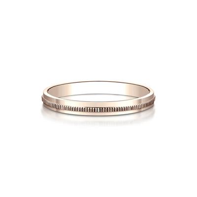 Milgrain Wedding Band in 14K Rose Gold