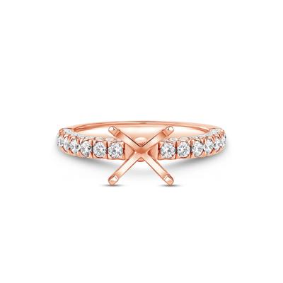 Lab Grown Diamond Semi-Mount Engagement Ring in 14K Rose Gold (3/4 ct. tw.)
