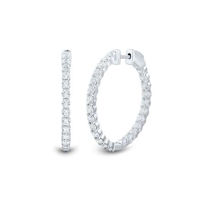 Lab Grown Diamond Inside-Out Hoop Earrings in 10K White Gold (3 ct. tw.)