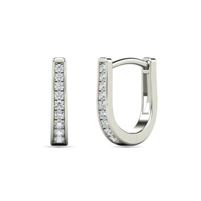 Diamond Hoop Earrings in 14K White Gold (1/7 ct. tw.)