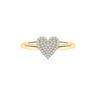 Diamond Heart Ring in 14K Yellow Gold (1/8 ct. tw.)