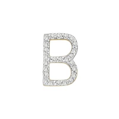 Single-Letter Stud Earring “B” with Diamond Accents in 10K Yellow Gold