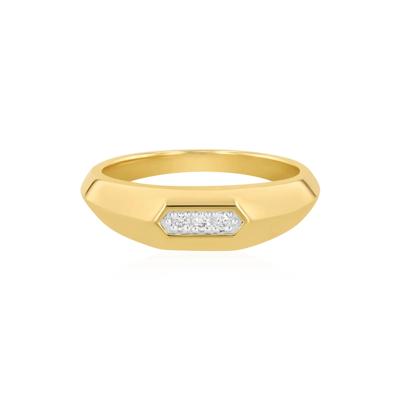 Men's Knife-Edge Diamond Ring in Vermeil, 7MM