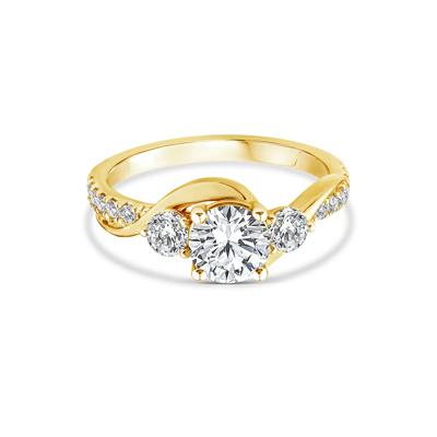 Lab Grown Diamond Three-Stone Ring in 10K Yellow Gold (1 1/2 ct. tw.)
