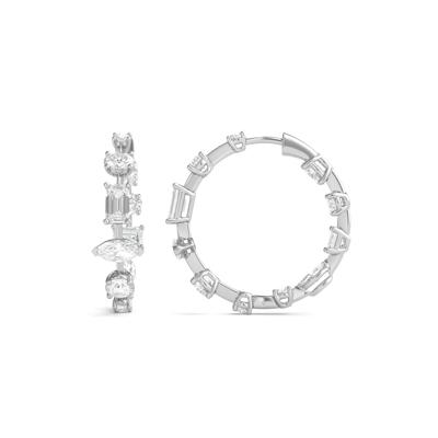 Diamond Inside-Out Hoop Earrings in 18K White Gold (3 3/4 ct. tw.)