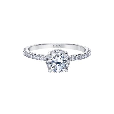 Round-shaped Halo Engagement Ring in 14K White Gold (1 ct. tw.)