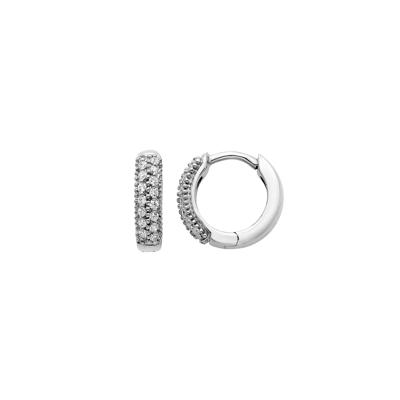 1/7 ct. tw. Diamond Hoop Earrings in 10K White Gold