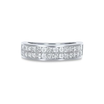 Princess-Cut Diamond Double Row Band in 10K White Gold (1 1/2 ct. tw.)