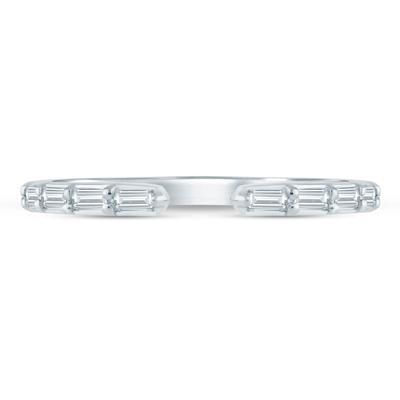 Lab Grown Diamond Baguette Open Band in 14K White Gold (1/5 ct. tw.)