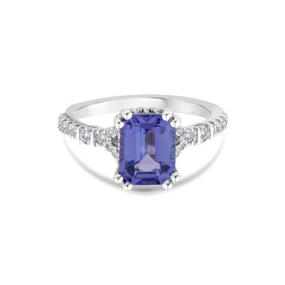 Tanzanite and Diamond Ring in 10K White Gold (3/8 ct. tw.)