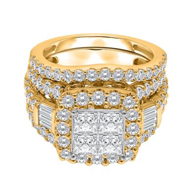 Princess-Cut Diamond Composite Engagement Ring Set in 10K Yellow Gold (4 ct. tw.)