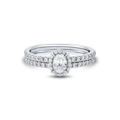 1 ct. tw. Diamond Oval-Shaped Engagement Set in 14K White Gold