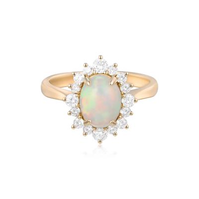 Ethiopian Opal & Diamond Ring in 14K Yellow Gold (1/2 ct. tw.)