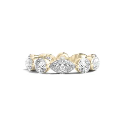 Round and Marquise-Cut Diamond Eternity Band in 14k Yellow Gold (5 ct. tw.)