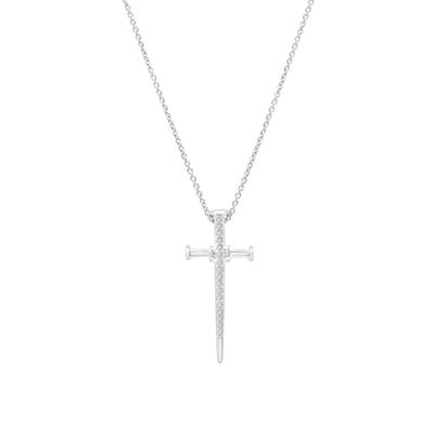 Diamond Nail Cross in Sterling Silver