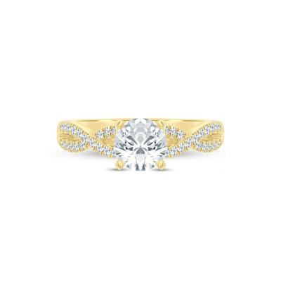 Lab Grown Diamond Twist Semi-Mount Ring in 14K Yellow Gold (1/4 ct. tw.)