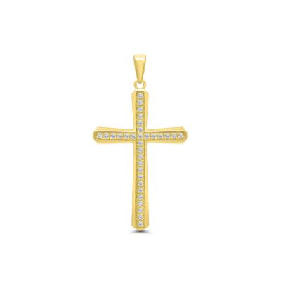 Diamond Cross Pendant in 10K Yellow Gold (1/3 ct. tw.)
