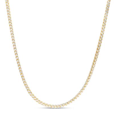 Men's Round Franco Chain in 14K Yellow & White Gold, 3.15MM, 24"