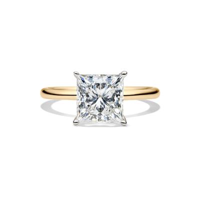 Lab Grown Diamond Princess-Cut Solitaire Engagement Ring in 14K Yellow Gold (3 ct.)