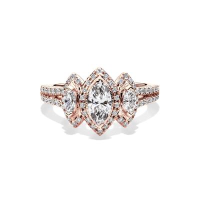 Lab Grown Diamond Marquise Engagement Ring in 10K Rose Gold (1 ct. tw.)