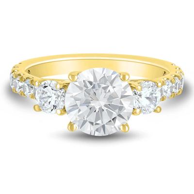Lab Grown Diamond Three-Stone Engagement Ring in 14K Yellow Gold (3 ct. tw.)