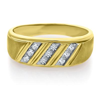 Men's 1/4 ct. tw. Diamond Band in 10K Yellow Gold