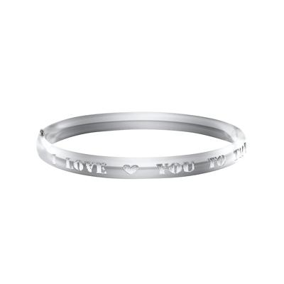 Children's "I ♥ You To The Moon And Back" Bangle Bracelet in Sterling Silver