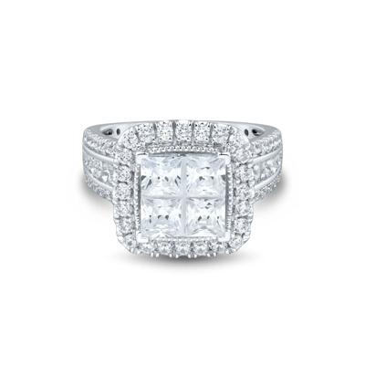 Lab Grown Diamond Composite Engagement Ring in 10K White Gold (3 ct. tw.)