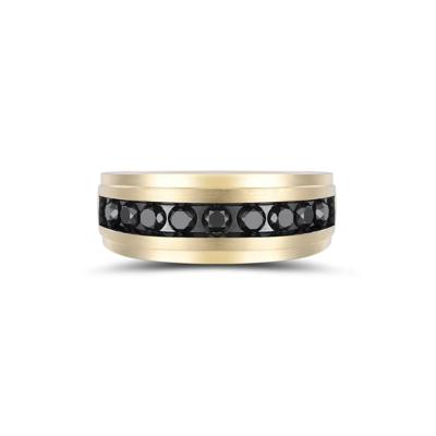 Men's Black Diamond Band in 10K Yellow Gold (1 ct. tw.)
