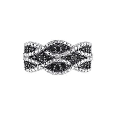 Black Diamond Woven Ring in Sterling Silver (1/4 ct. tw.)
